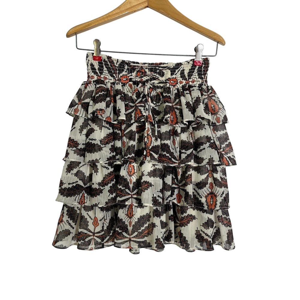 LETMEBE x ANTHROPOLOGIE Tiered Lace-Up Mini Skirt - Picture 3 of 8
